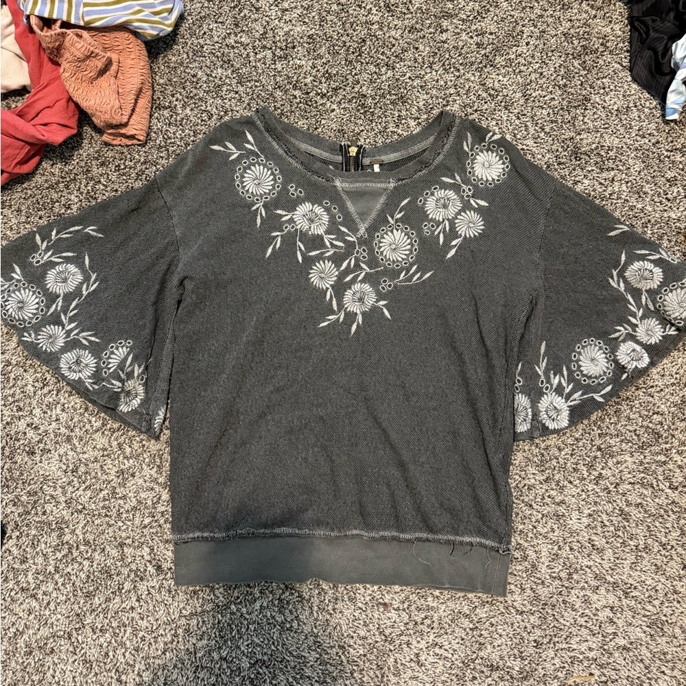 Free people embroidered shirt - size xs